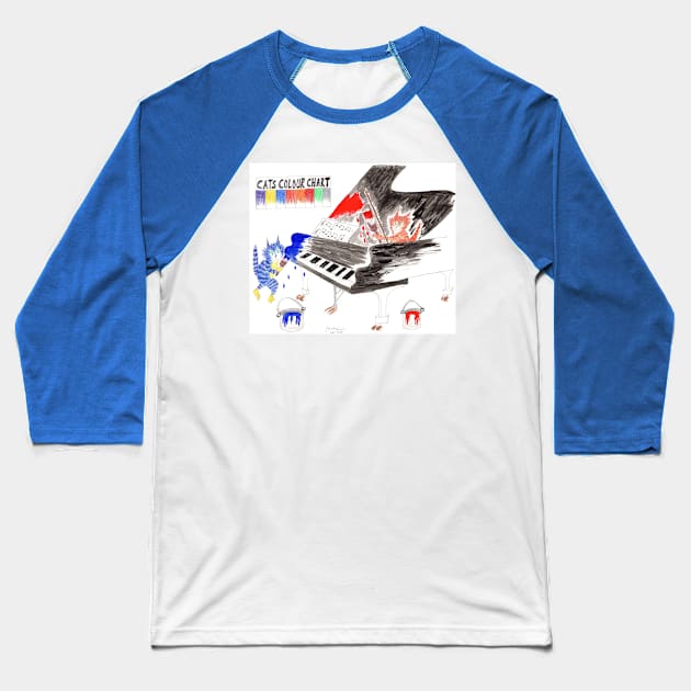 Cats paint the grand piano Baseball T-Shirt by MrTiggersShop